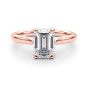 Exquisite Solitaire Cut Emerald Diamond Engagement Ring in 10K/14K gold and platinum with certified lab-grown or natural diamonds