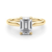 Exquisite Solitaire Cut Emerald Diamond Engagement Ring in 10K/14K gold and platinum with certified lab-grown or natural diamonds