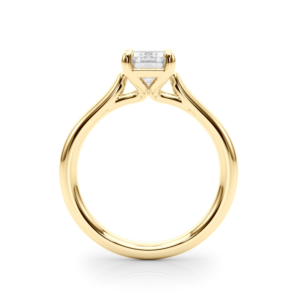 Exquisite Solitaire Cut Emerald Diamond Engagement Ring in 10K/14K gold and platinum with certified lab-grown or natural diamonds