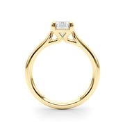 Exquisite Solitaire Cut Emerald Diamond Engagement Ring in 10K/14K gold and platinum with certified lab-grown or natural diamonds