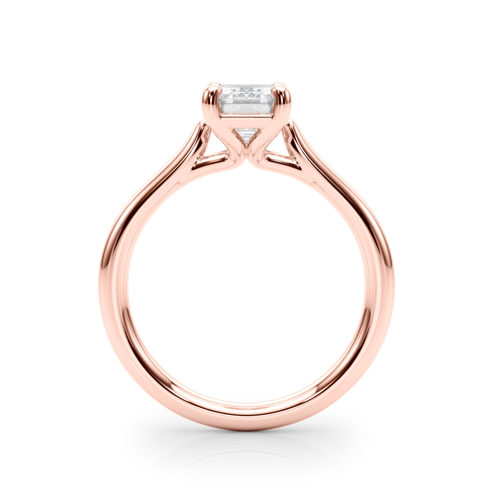 Exquisite Solitaire Cut Emerald Diamond Engagement Ring in 10K/14K gold and platinum with certified lab-grown or natural diamonds