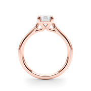 Exquisite Solitaire Cut Emerald Diamond Engagement Ring in 10K/14K gold and platinum with certified lab-grown or natural diamonds