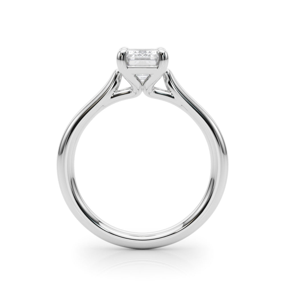 Exquisite Solitaire Cut Emerald Diamond Engagement Ring in 10K/14K gold and platinum with certified lab-grown or natural diamonds