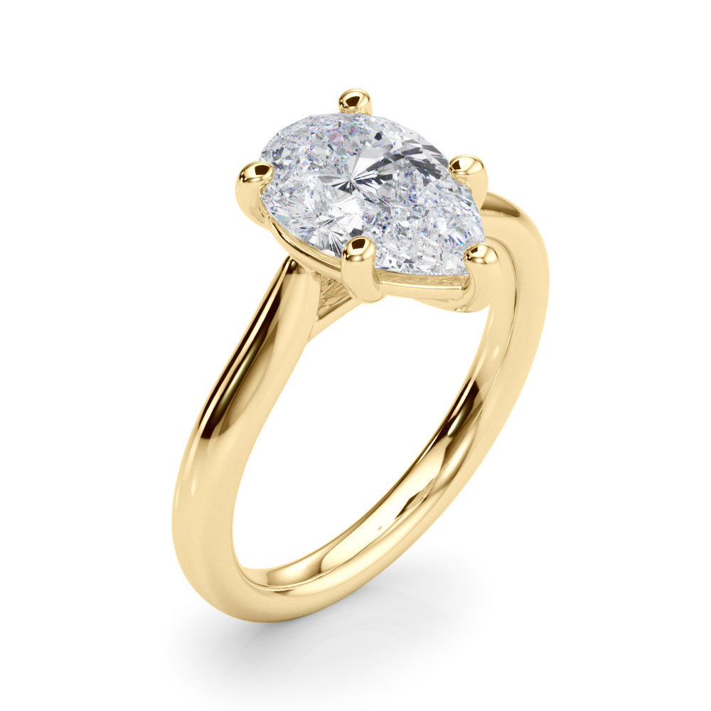 Regal Solitaire Shape Pear Diamond Engagement Ring in 10K/14K gold and platinum with certified lab-grown or natural diamonds