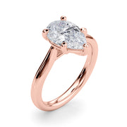 Regal Solitaire Shape Pear Diamond Engagement Ring in 10K/14K gold and platinum with certified lab-grown or natural diamonds
