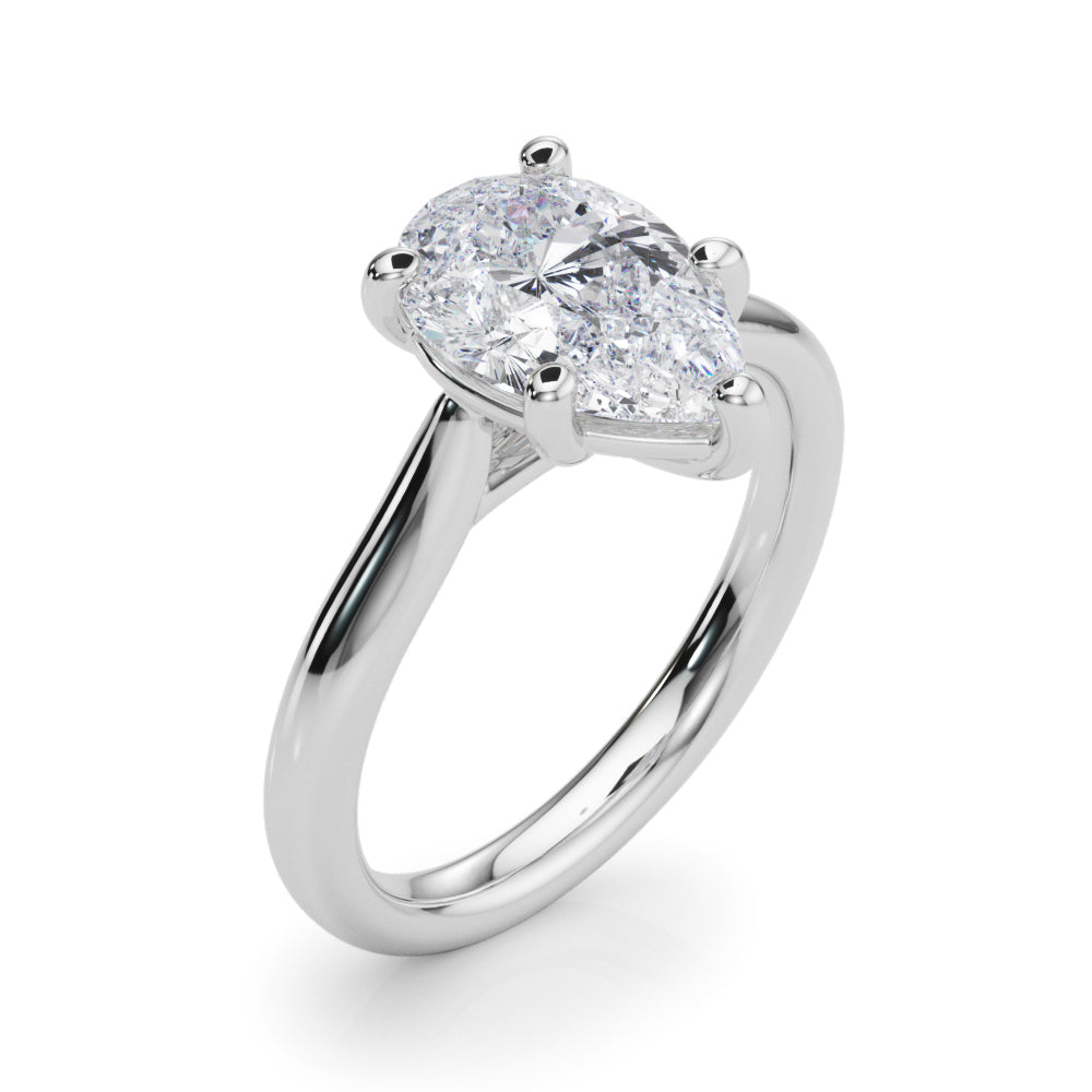 Regal Solitaire Shape Pear Diamond Engagement Ring in 10K/14K gold and platinum with certified lab-grown or natural diamonds