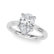 Regal Solitaire Shape Pear Diamond Engagement Ring in 10K/14K gold and platinum with certified lab-grown or natural diamonds
