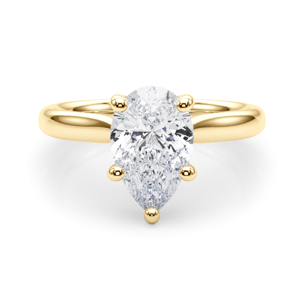 Regal Solitaire Shape Pear Diamond Engagement Ring in 10K/14K gold and platinum with certified lab-grown or natural diamonds