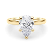Regal Solitaire Shape Pear Diamond Engagement Ring in 10K/14K gold and platinum with certified lab-grown or natural diamonds