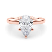 Regal Solitaire Shape Pear Diamond Engagement Ring in 10K/14K gold and platinum with certified lab-grown or natural diamonds