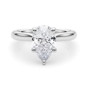 Regal Solitaire Shape Pear Diamond Engagement Ring in 10K/14K gold and platinum with certified lab-grown or natural diamonds