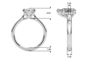 Regal Solitaire Shape Pear Diamond Engagement Ring in 10K/14K gold and platinum with certified lab-grown or natural diamonds