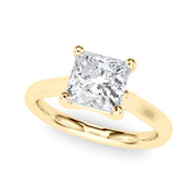 Sophisticated Solitaire Cut Princess Diamond Engagement Ring in 10K/14K gold and platinum with certified lab-grown or natural diamonds