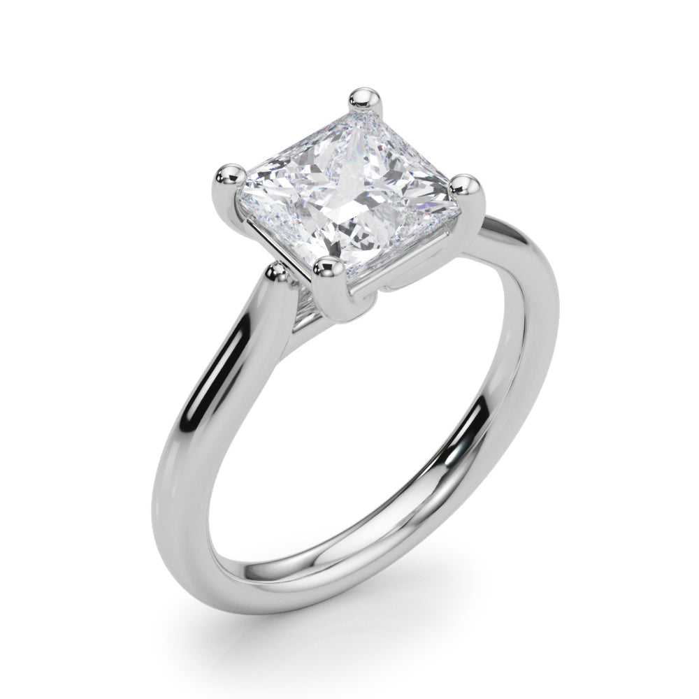 Sophisticated Solitaire Cut Princess Diamond Engagement Ring in 10K/14K gold and platinum with certified lab-grown or natural diamonds