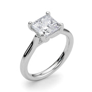 Sophisticated Solitaire Cut Princess Diamond Engagement Ring in 10K/14K gold and platinum with certified lab-grown or natural diamonds