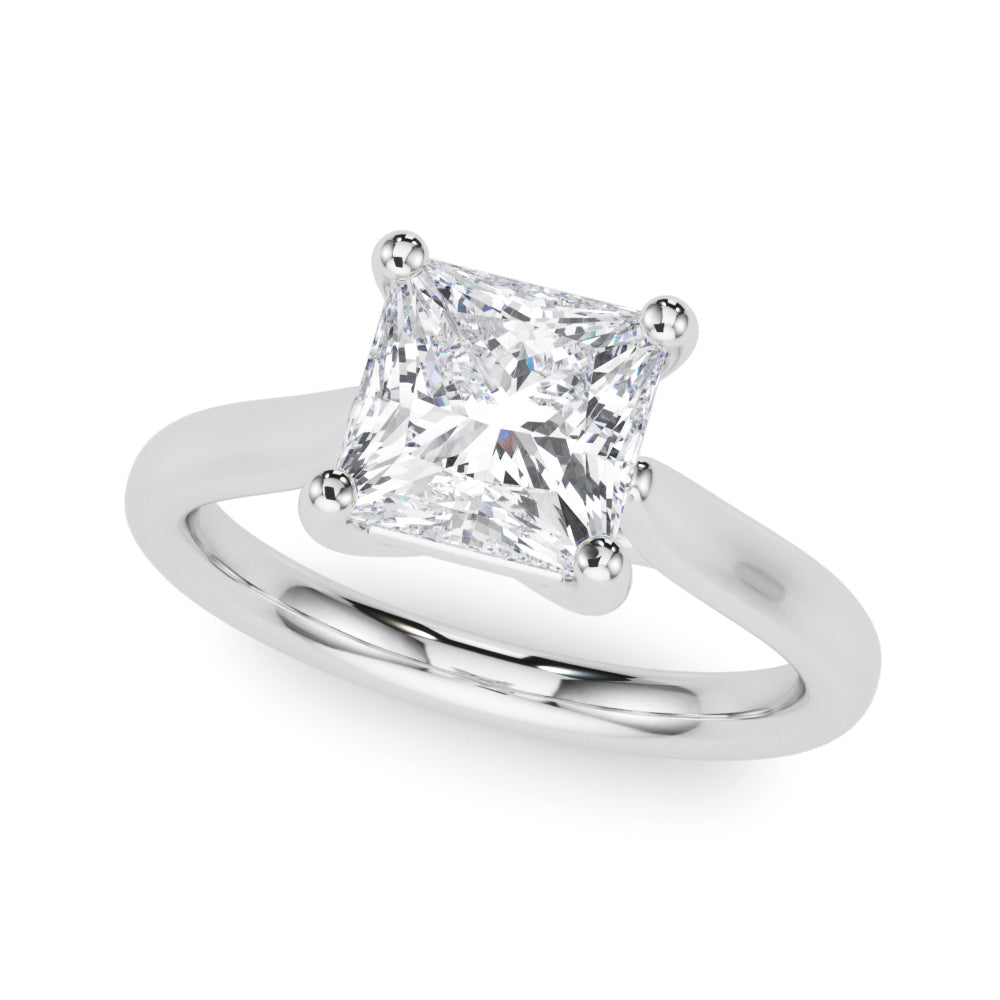 Sophisticated Solitaire Cut Princess Diamond Engagement Ring in 10K/14K gold and platinum with certified lab-grown or natural diamonds