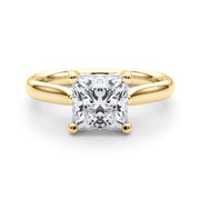 Sophisticated Solitaire Cut Princess Diamond Engagement Ring in 10K/14K gold and platinum with certified lab-grown or natural diamonds