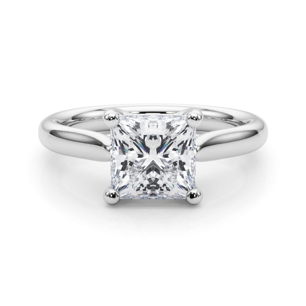Sophisticated Solitaire Cut Princess Diamond Engagement Ring in 10K/14K gold and platinum with certified lab-grown or natural diamonds