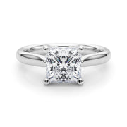 Sophisticated Solitaire Cut Princess Diamond Engagement Ring in 10K/14K gold and platinum with certified lab-grown or natural diamonds