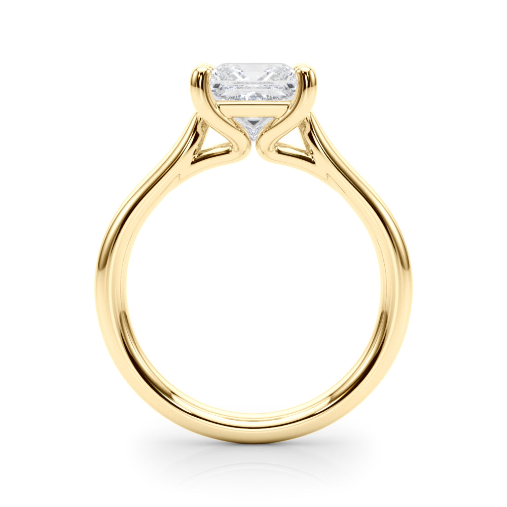 Sophisticated Solitaire Cut Princess Diamond Engagement Ring in 10K/14K gold and platinum with certified lab-grown or natural diamonds