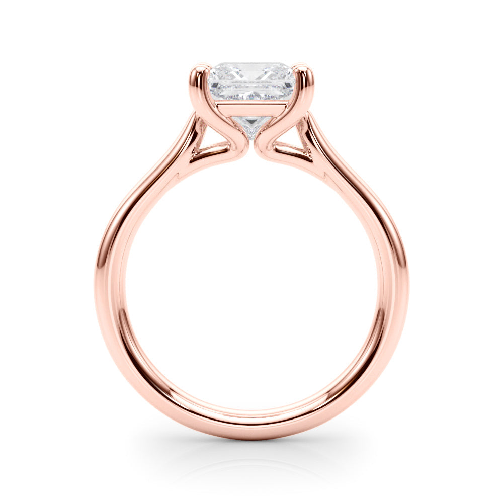 Sophisticated Solitaire Cut Princess Diamond Engagement Ring in 10K/14K gold and platinum with certified lab-grown or natural diamonds