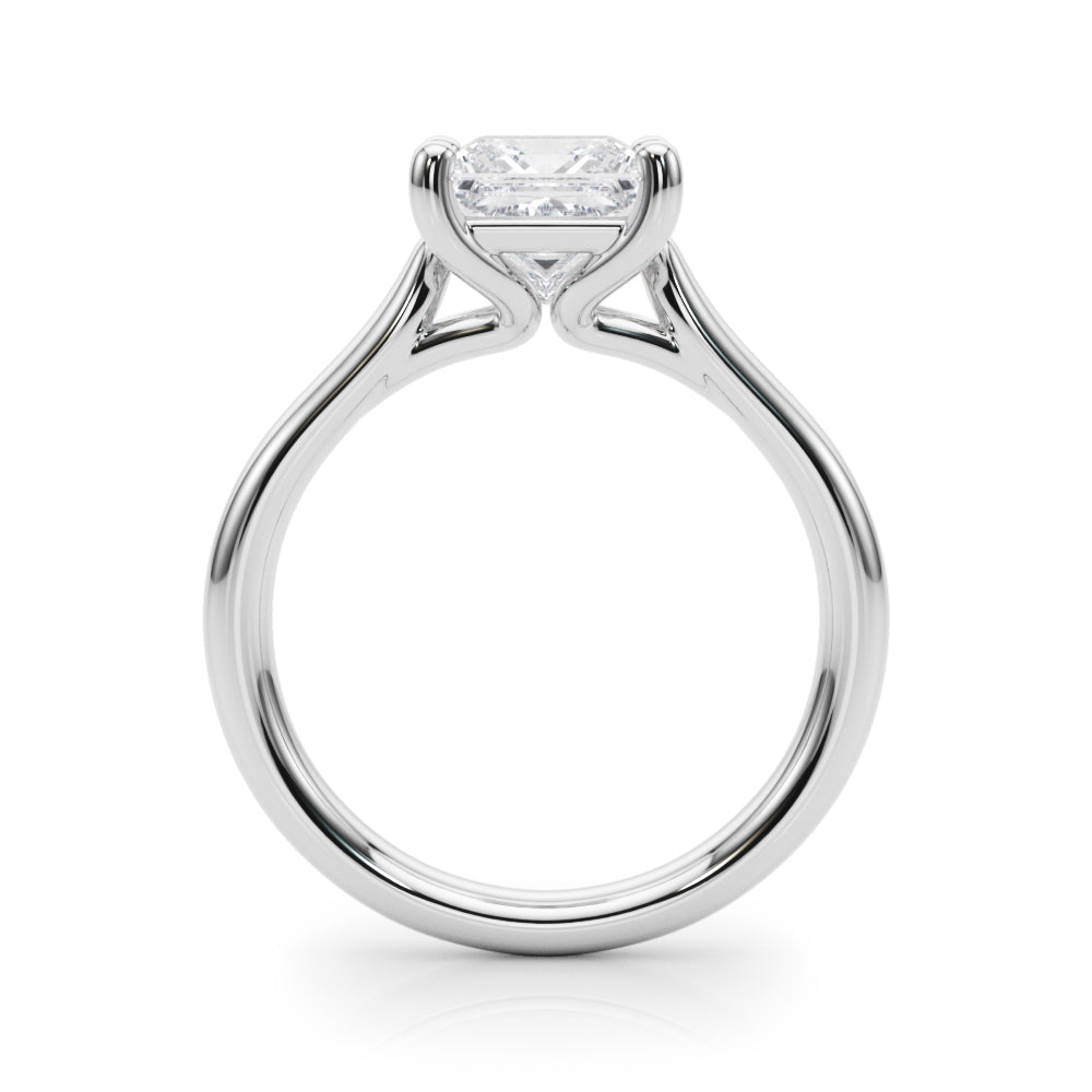 Sophisticated Solitaire Cut Princess Diamond Engagement Ring in 10K/14K gold and platinum with certified lab-grown or natural diamonds