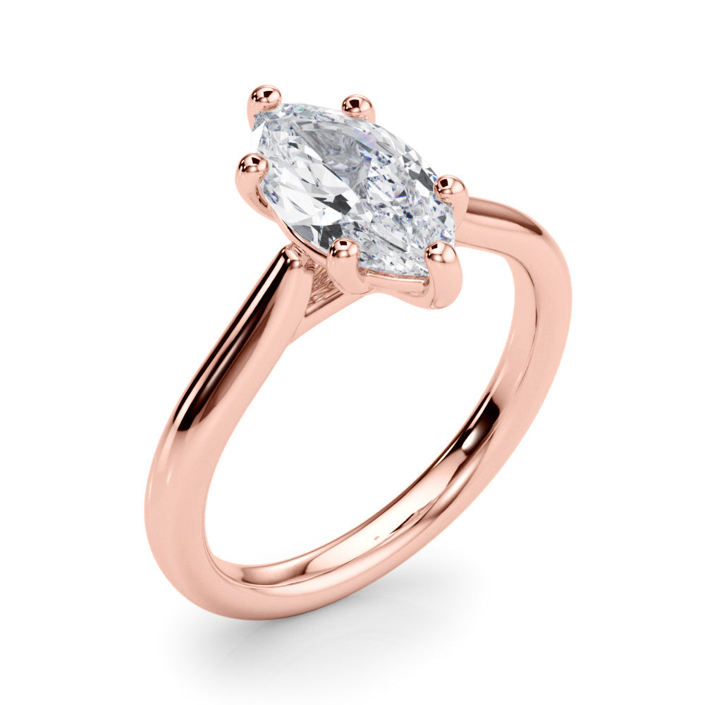 Eternal Solitaire Marquise Diamond Engagement Ring in 10K/14K gold and platinum with certified lab-grown or natural diamonds