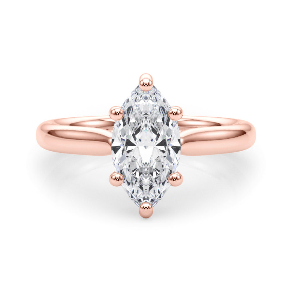 Eternal Solitaire Marquise Diamond Engagement Ring in 10K/14K gold and platinum with certified lab-grown or natural diamonds