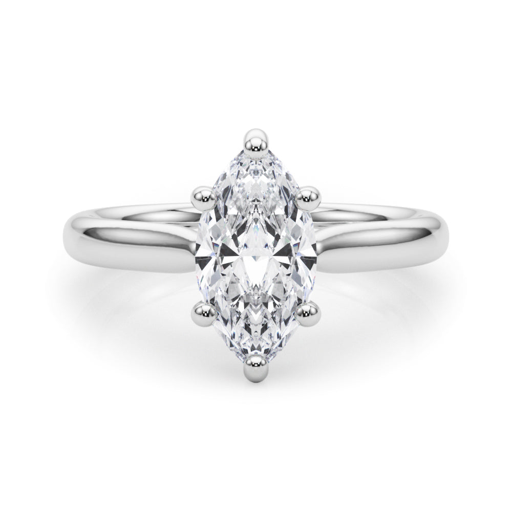 Eternal Solitaire Marquise Diamond Engagement Ring in 10K/14K gold and platinum with certified lab-grown or natural diamonds