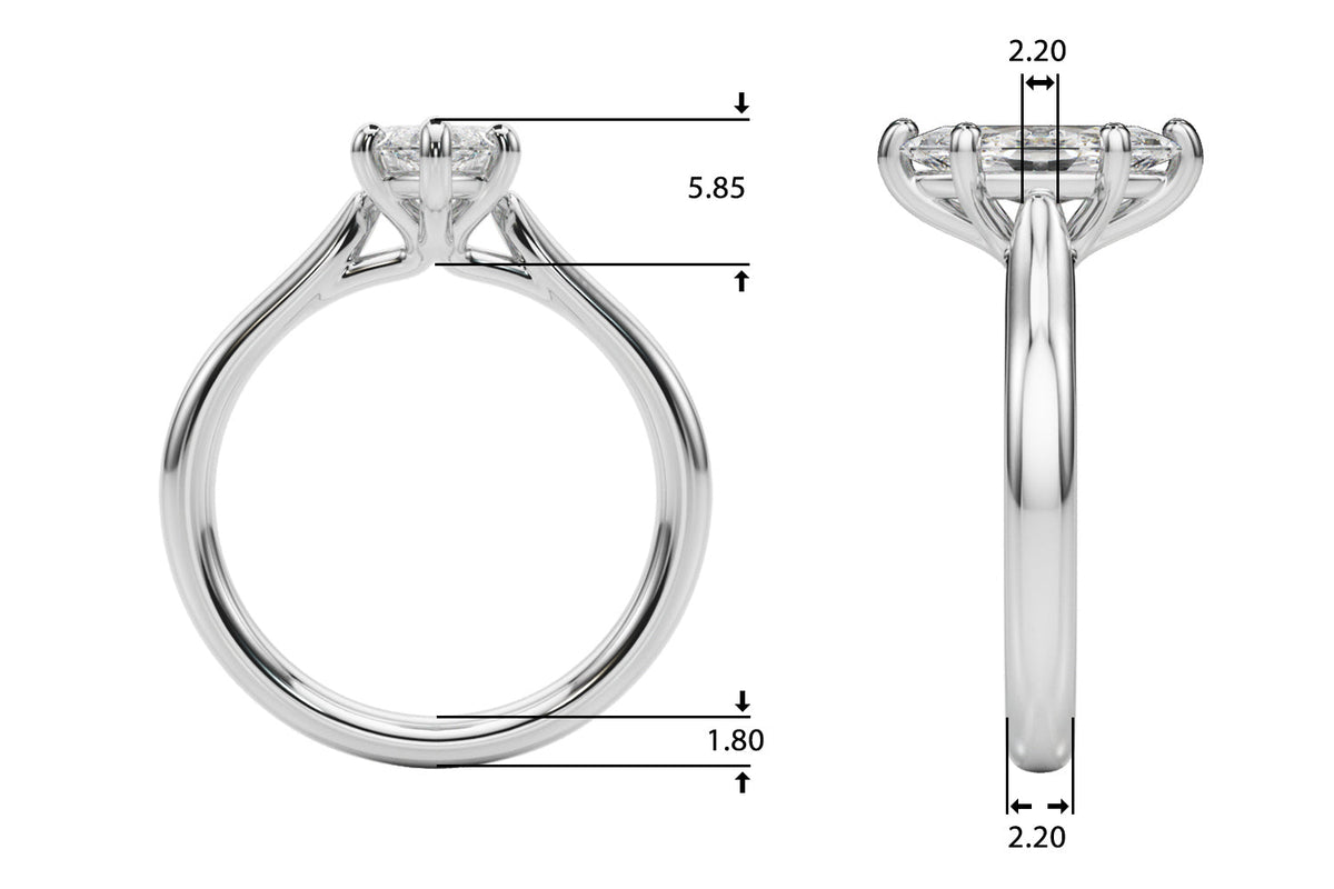Eternal Solitaire Marquise Diamond Engagement Ring in 10K/14K gold and platinum with certified lab-grown or natural diamonds