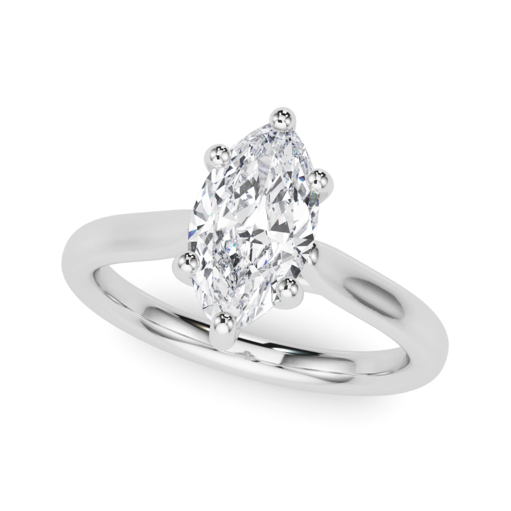Eternal Solitaire Marquise Diamond Engagement Ring in 10K/14K gold and platinum with certified lab-grown or natural diamonds