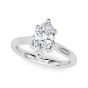 Eternal Solitaire Marquise Diamond Engagement Ring in 10K/14K gold and platinum with certified lab-grown or natural diamonds