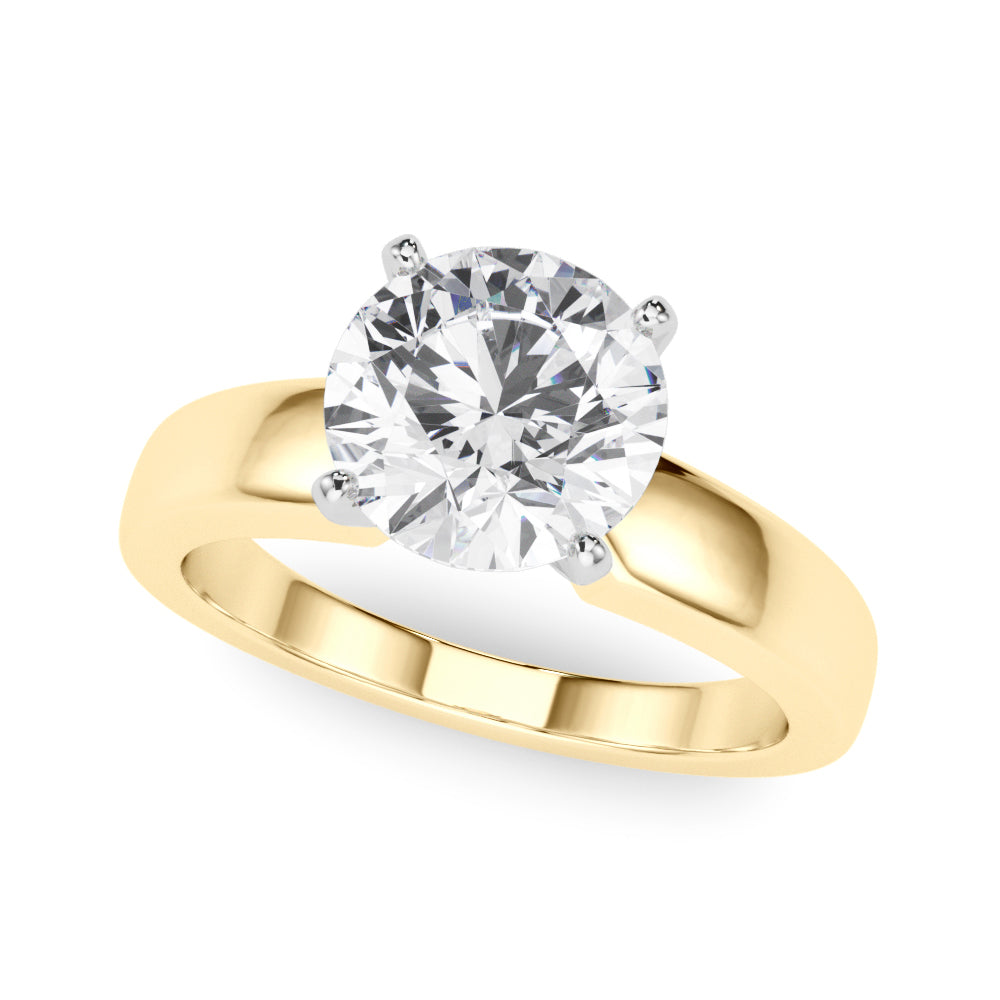 Radiant Solitaire Round Diamond Engagement Ring in 10K/14K gold and platinum with certified lab-grown or natural diamonds