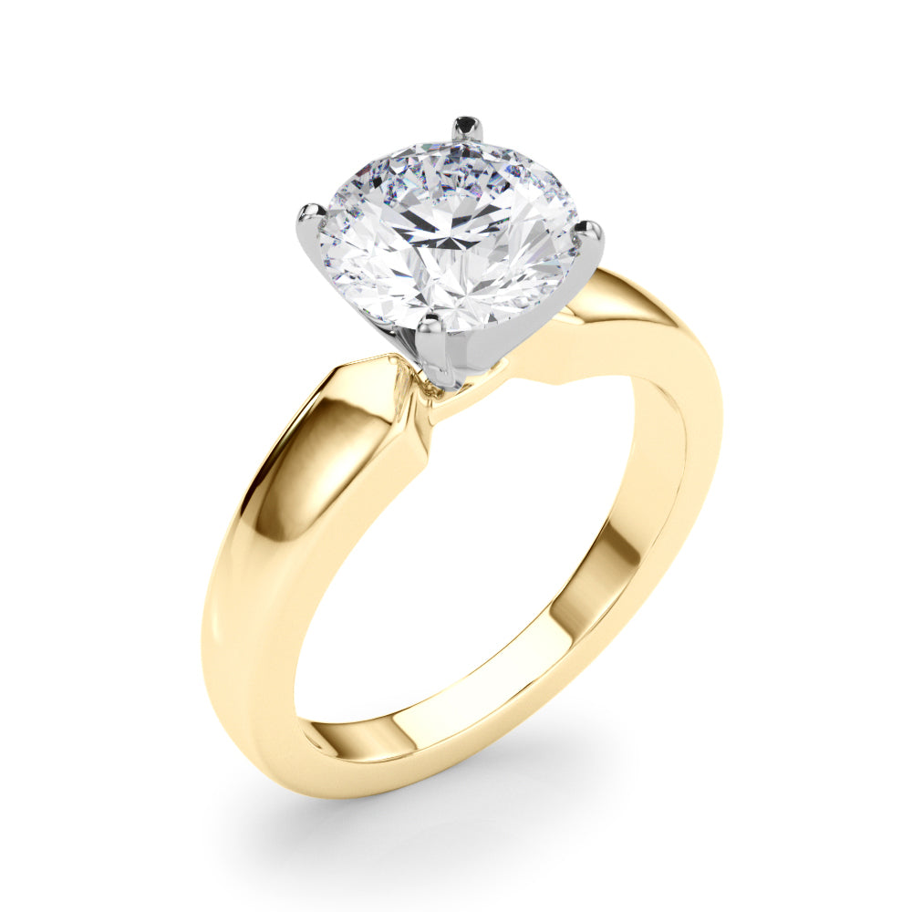 Radiant Solitaire Round Diamond Engagement Ring in 10K/14K gold and platinum with certified lab-grown or natural diamonds
