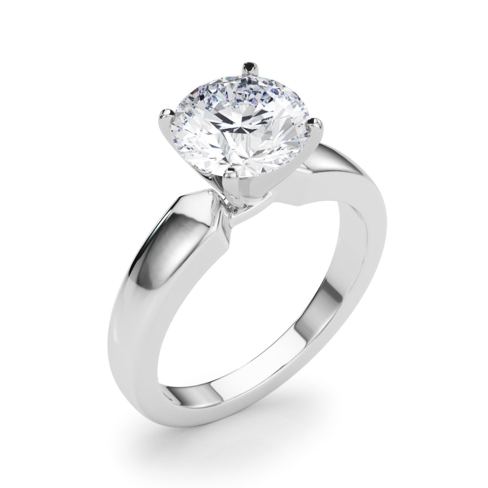 Radiant Solitaire Round Diamond Engagement Ring in 10K/14K gold and platinum with certified lab-grown or natural diamonds