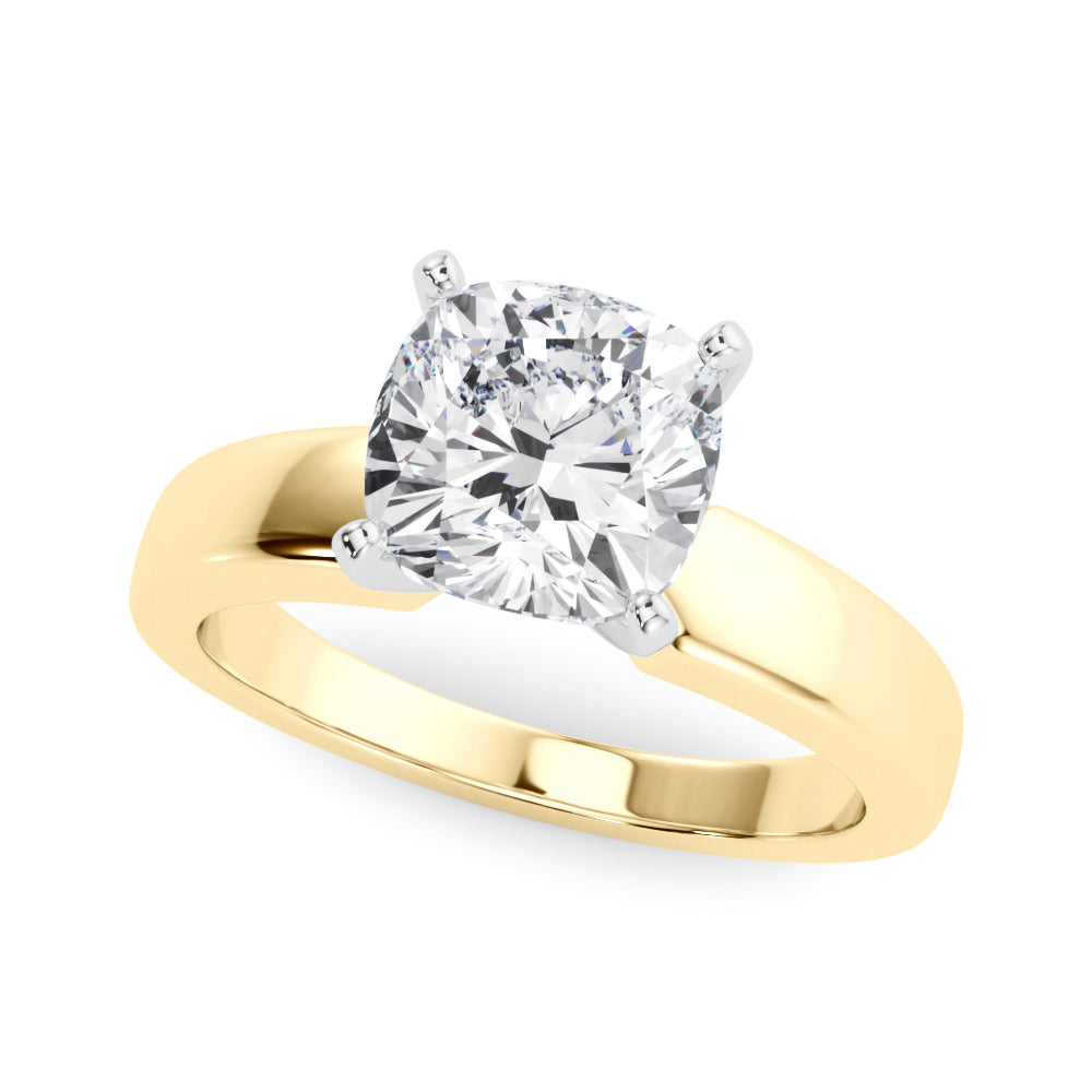 Radiant Solitaire Round Diamond Engagement Ring in 10K/14K gold and platinum with certified lab-grown or natural diamonds
