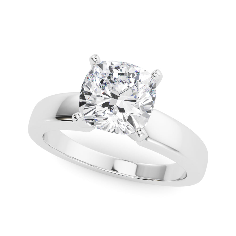 Radiant Solitaire Round Diamond Engagement Ring in 10K/14K gold and platinum with certified lab-grown or natural diamonds