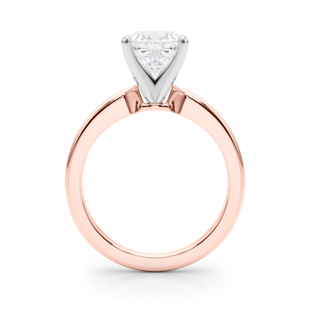 Radiant Solitaire Round Diamond Engagement Ring in 10K/14K gold and platinum with certified lab-grown or natural diamonds