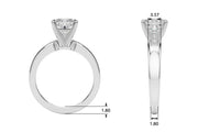 Radiant Solitaire Round Diamond Engagement Ring in 10K/14K gold and platinum with certified lab-grown or natural diamonds