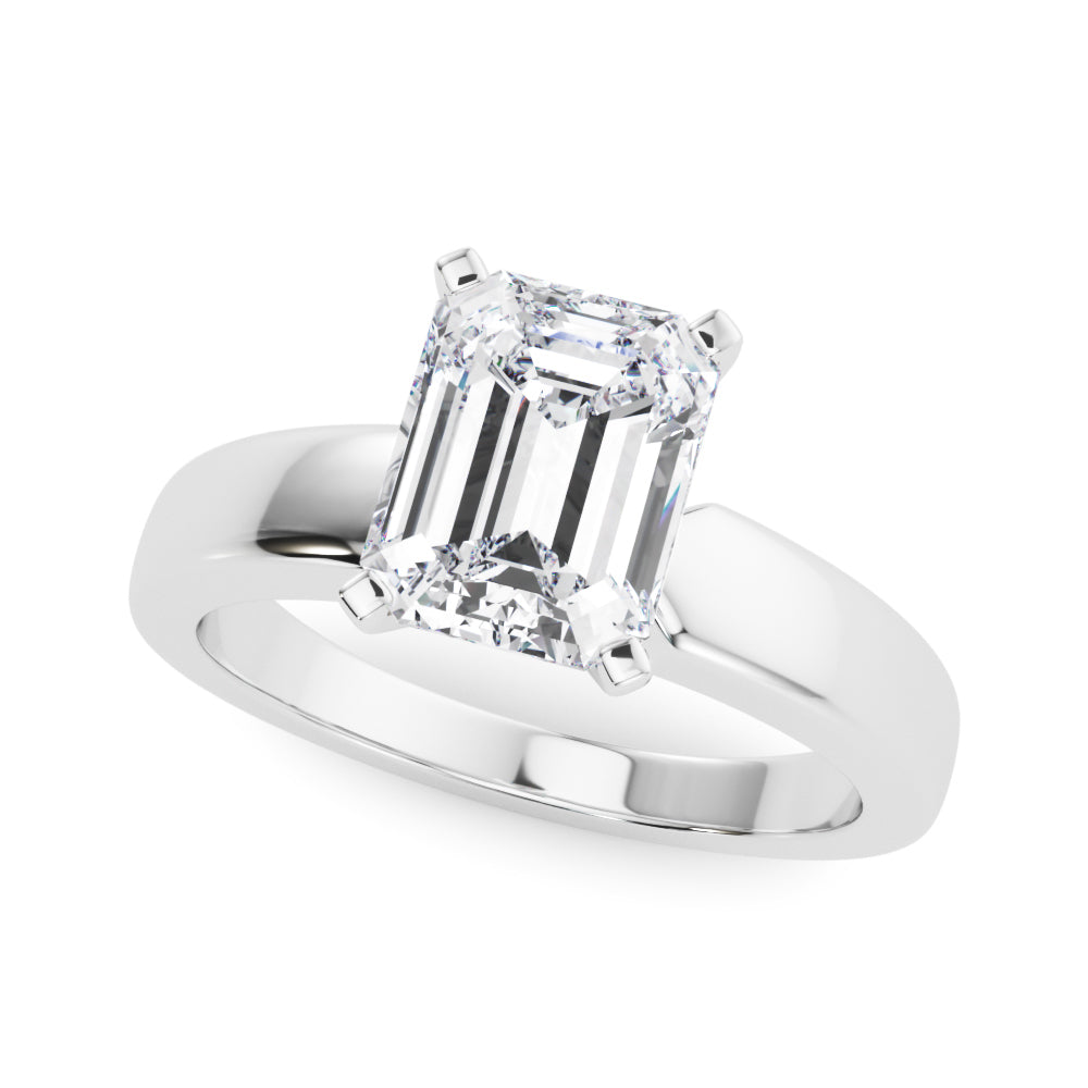 Radiant Solitaire Round Diamond Engagement Ring in 10K/14K gold and platinum with certified lab-grown or natural diamonds