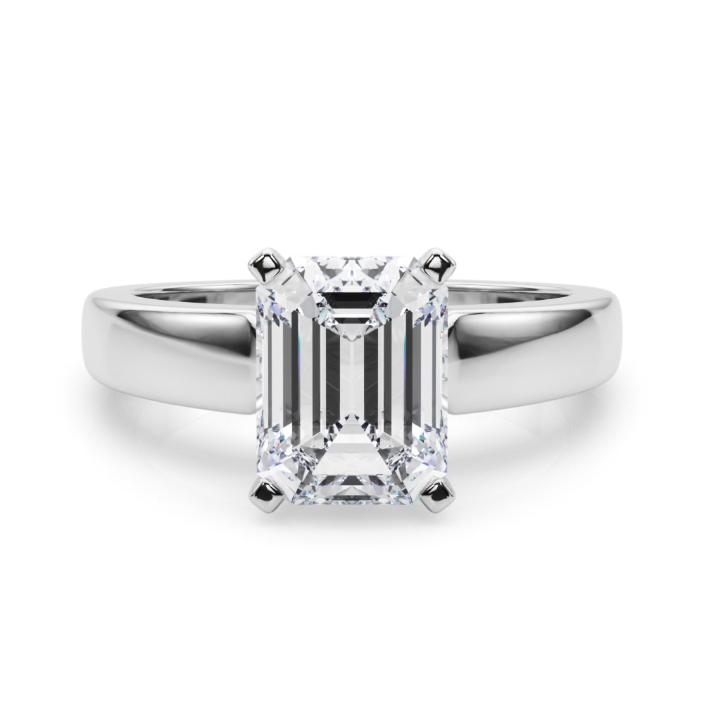 Radiant Solitaire Round Diamond Engagement Ring in 10K/14K gold and platinum with certified lab-grown or natural diamonds