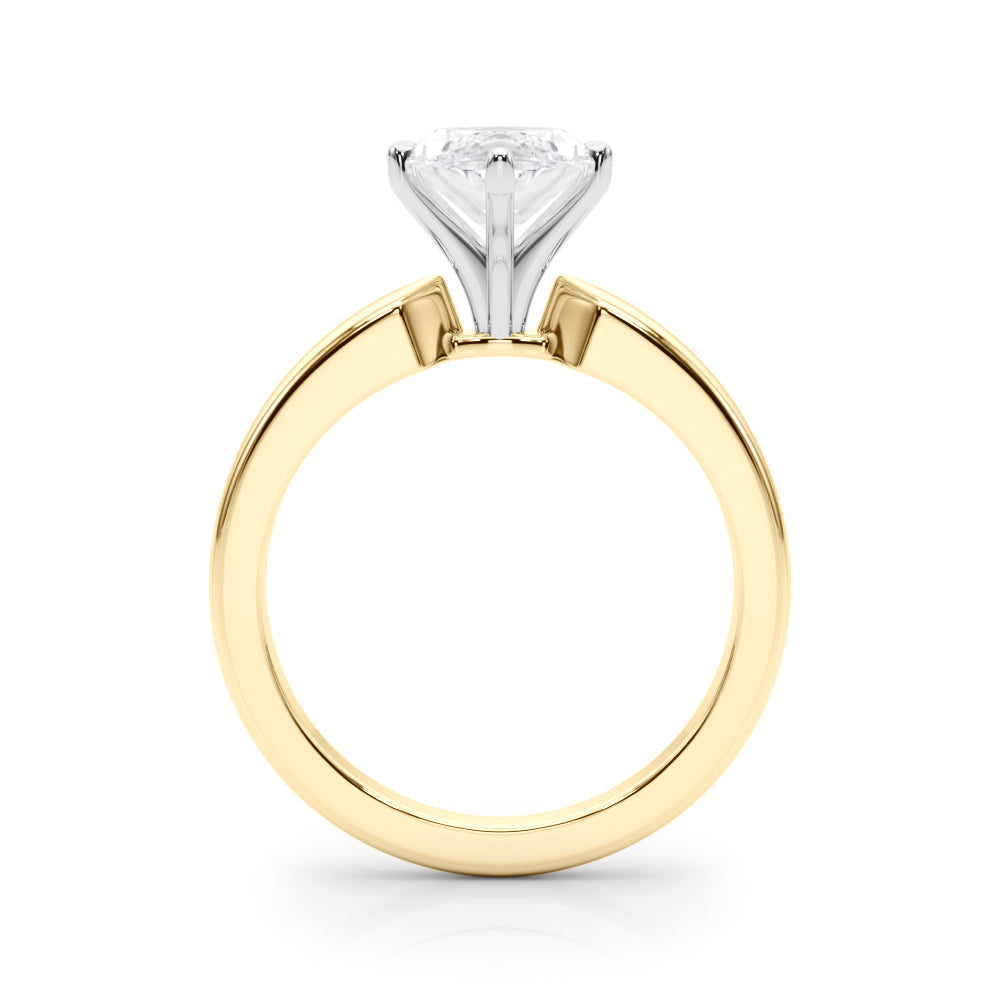 Radiant Solitaire Round Diamond Engagement Ring in 10K/14K gold and platinum with certified lab-grown or natural diamonds