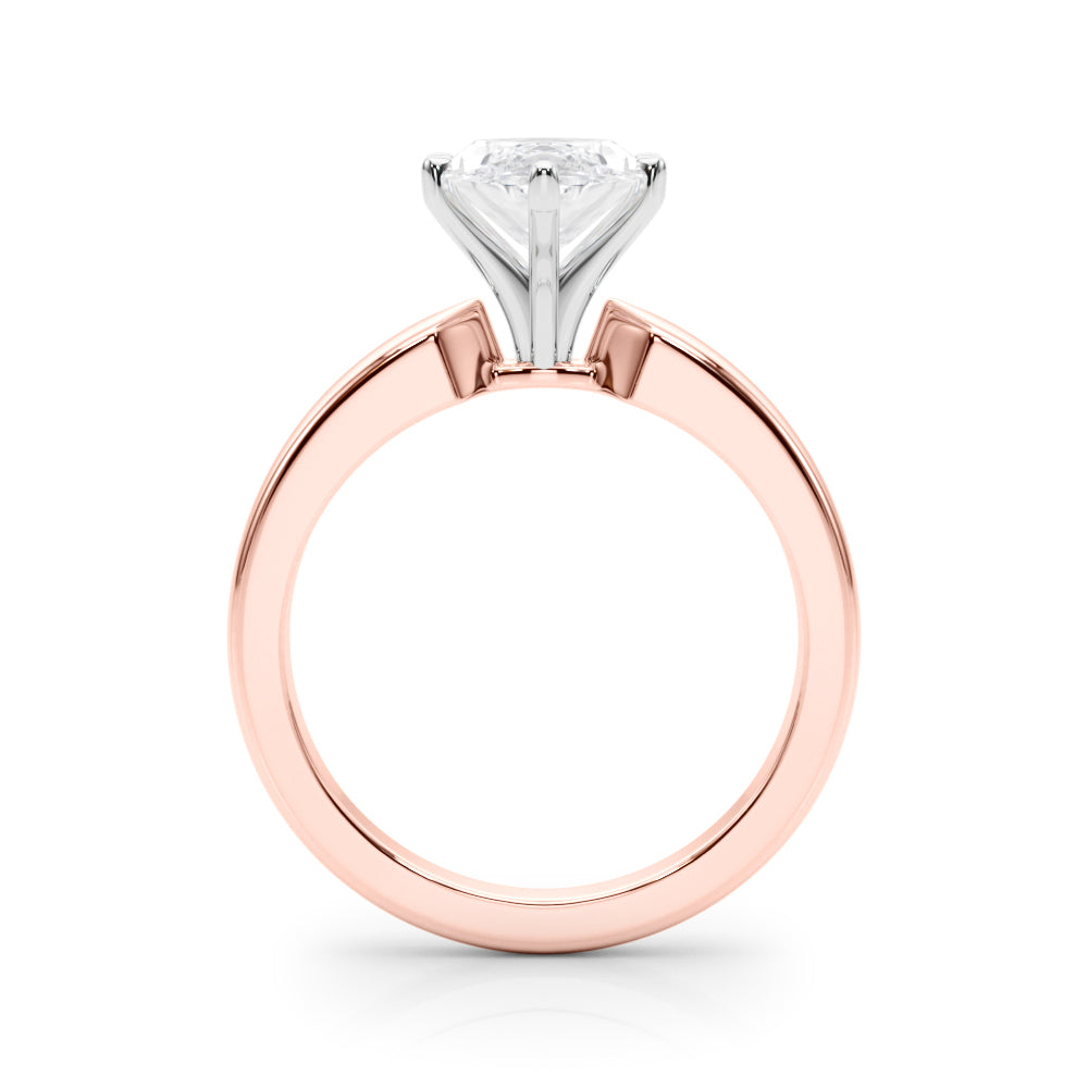 Radiant Solitaire Round Diamond Engagement Ring in 10K/14K gold and platinum with certified lab-grown or natural diamonds