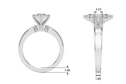 Radiant Solitaire Round Diamond Engagement Ring in 10K/14K gold and platinum with certified lab-grown or natural diamonds