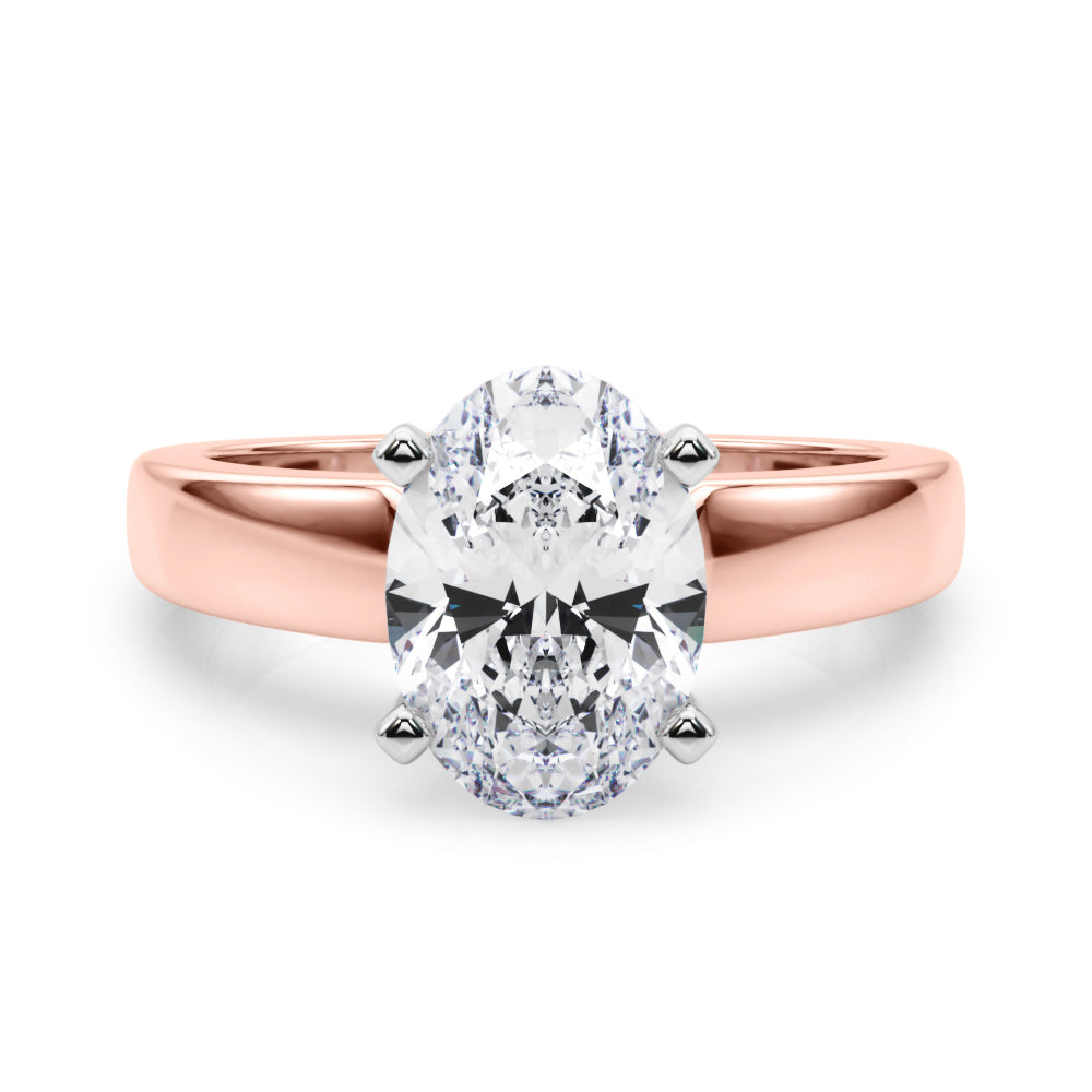 Radiant Solitaire Round Diamond Engagement Ring in 10K/14K gold and platinum with certified lab-grown or natural diamonds