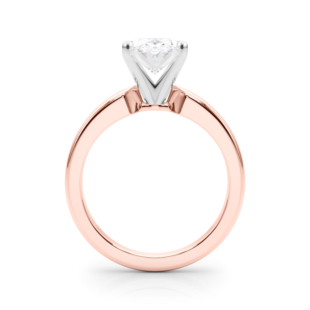 Radiant Solitaire Round Diamond Engagement Ring in 10K/14K gold and platinum with certified lab-grown or natural diamonds