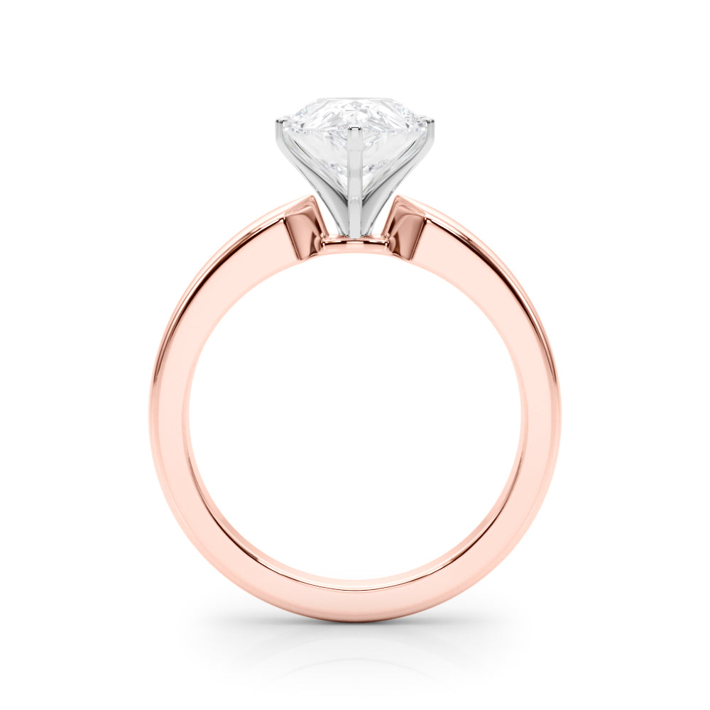 Radiant Solitaire Round Diamond Engagement Ring in 10K/14K gold and platinum with certified lab-grown or natural diamonds