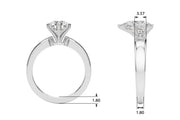 Radiant Solitaire Round Diamond Engagement Ring in 10K/14K gold and platinum with certified lab-grown or natural diamonds