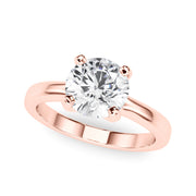 Brilliant Solitaire Round Diamond Engagement Ring in 10K/14K gold and platinum with certified lab-grown or natural diamonds