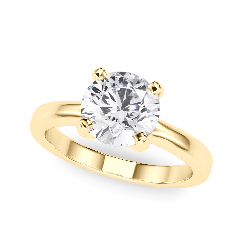 Brilliant Solitaire Round Diamond Engagement Ring in 10K/14K gold and platinum with certified lab-grown or natural diamonds